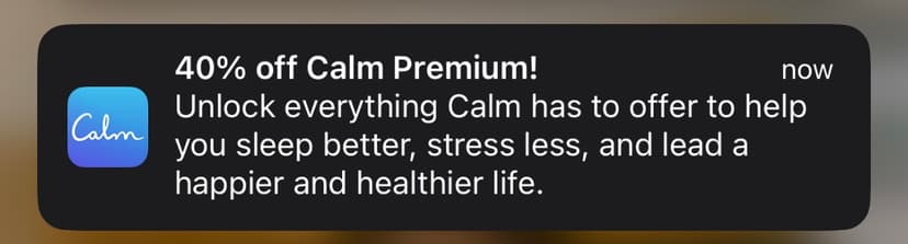 Calm Notification Premium Offer