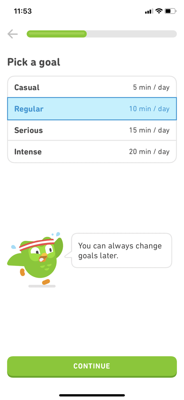 Duolingo Onboarding Page